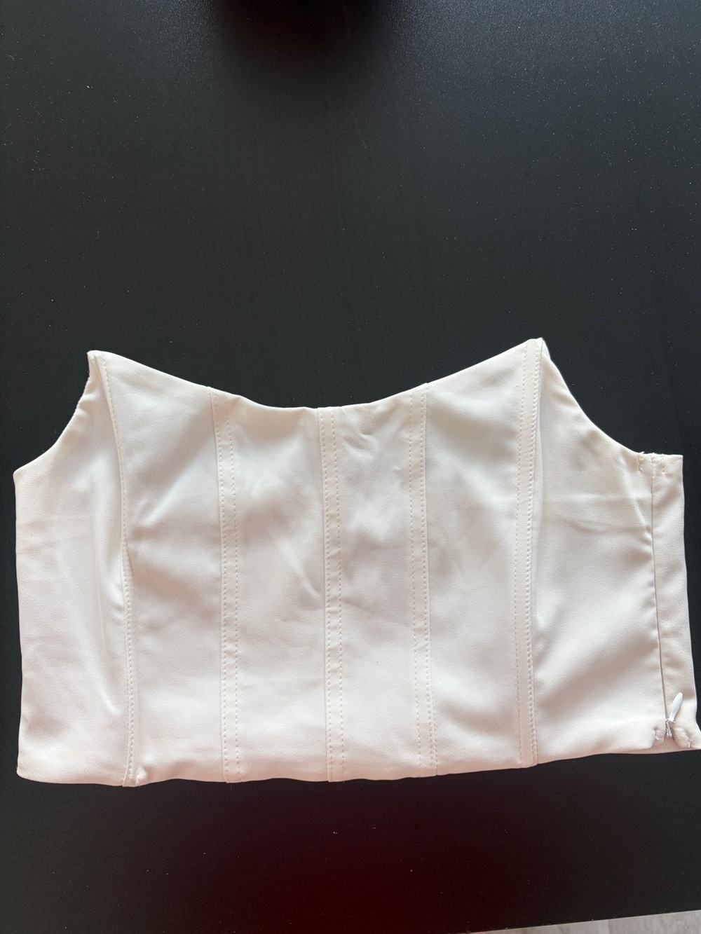 Tiger Mist White Strapless Corset Crop Top